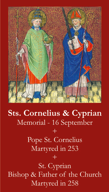 Sts. Cornelius & Cyprian Prayer Card